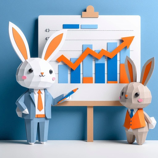 Couple of rabbits in suits analysing data